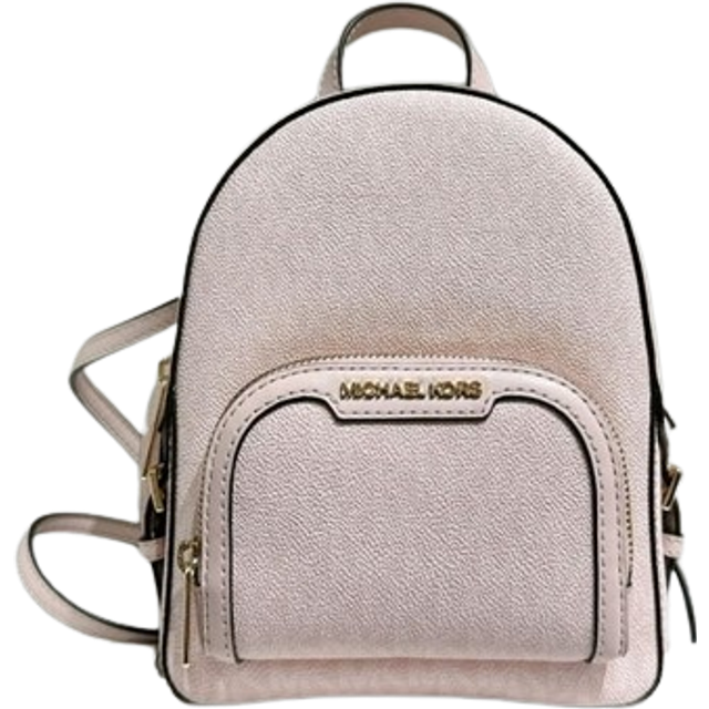 Jaycee Mini XS Leather Zip Pocket Backpack Powder Blush Pink