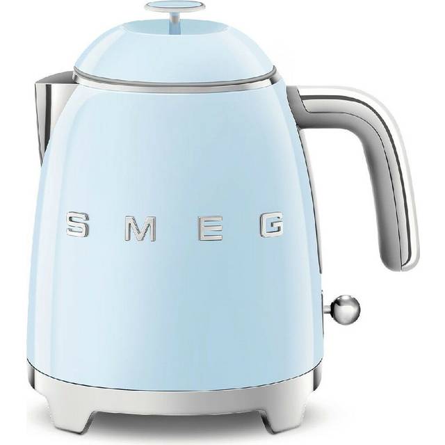 Smeg KLF05 Retro 50&#039;s Style Mini Kettle, 1400W, 0.8L - Pastel Blue