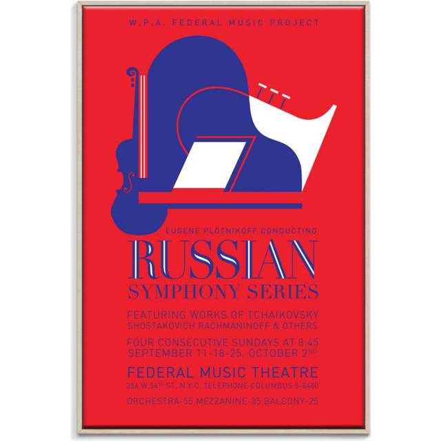 'Russian Symphony' Framed Vintage Advertisement on Wrapped Canvas - Wood Floating Framed (153.5cm H x 103.5cm W x 4.5cm D)