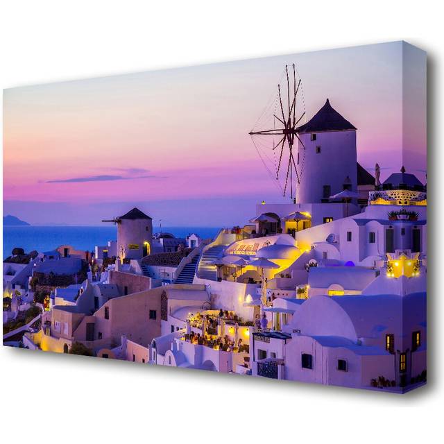 Greek Island Blues Seascape - Wrapped Canvas Photograph Print (50.8 cm H x 81.3 cm W x 4.4cm D)