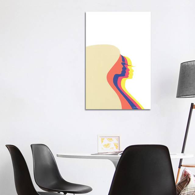 Retro Women of the Sun Profile by LouLouArtStudio - Wrapped Canvas Art Prints (30.48 cm H x 45.72 cm W)
