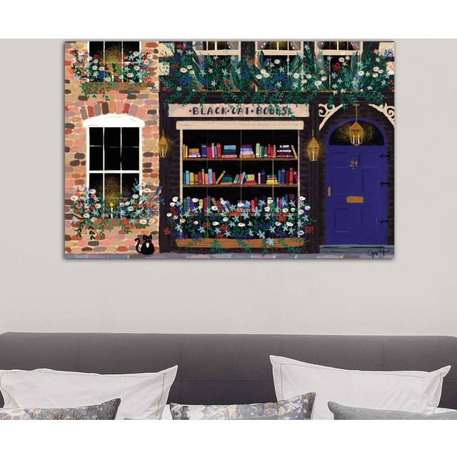 Book Shop Front by Joy Laforme - Wrapped Canvas Graphic Art Print (66.04cm H x 101.6cm W x 3.81cm D)