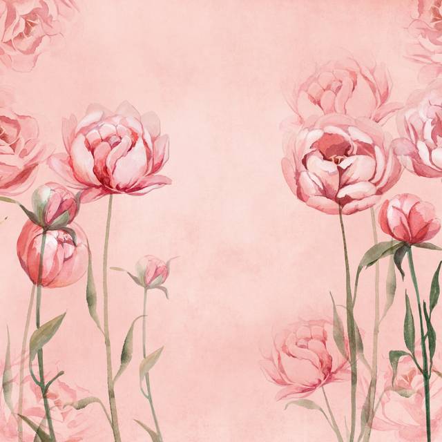 Wyndmere Peonies Flower Background - Wrapped Canvas Painting (30cm H x 30cm W x 3.8cm D)