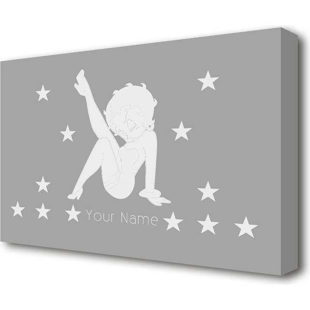 'Betty Boop Stars' Graphic Art Print on Canvas in Grey/White (50.8 cm H x 81.3 cm W)