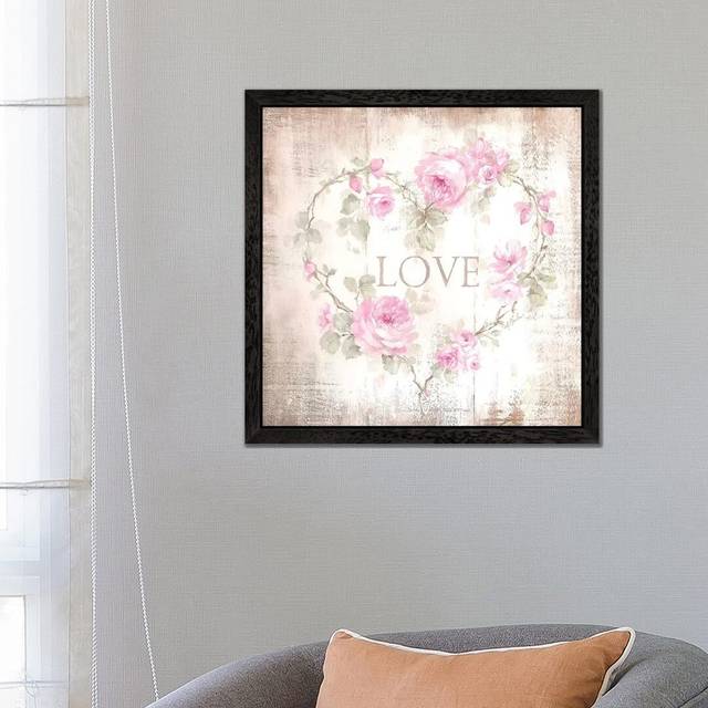 Love Sign by Debi Coules - Painting Print on Canvas - Black Framed (45.72 cm H x 45.72 cm W)