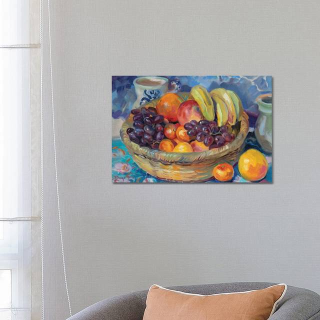 Fruit Basket by Katharina Valeeva - Wrapped Canvas Painting (45.72cm H x 66.04cm W x 1.905cm D)