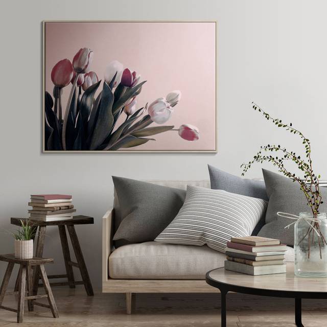 'Vintage Tuplips' Framed Photograph on Canvas - Wrapped Canvas (41cm H x 51cm W)