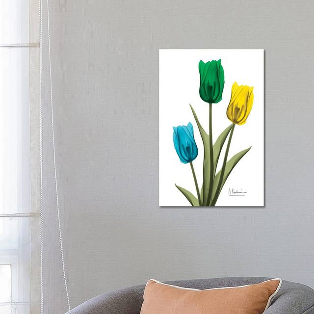Jeweled Tulip Trio II by Albert Koetsier - Wrapped Canvas Painting (66.04 cm H x 45.72 cm W x 3.175 cm D)