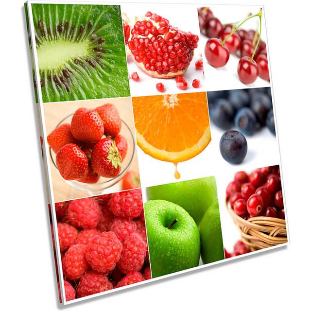 X0002 Fruit Collage Kitchen Food Drink - Wrapped Canvas Art Prints (40.6cm H x  40.6cm W)