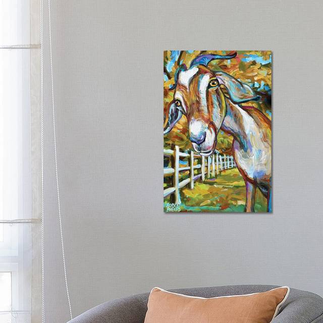 Wilbur the Goat and Fence by Robert Phelps - Wrapped Canvas Art Prints (66.04cm H x 45.72cm W x 3.81cm D)