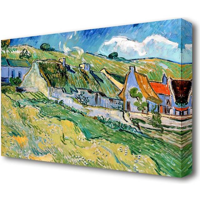 'Thatched Cottages' by Vincent Van Gogh Oil Painting Print on Wrapped Canvas (66 cm H x 101.6 cm W)