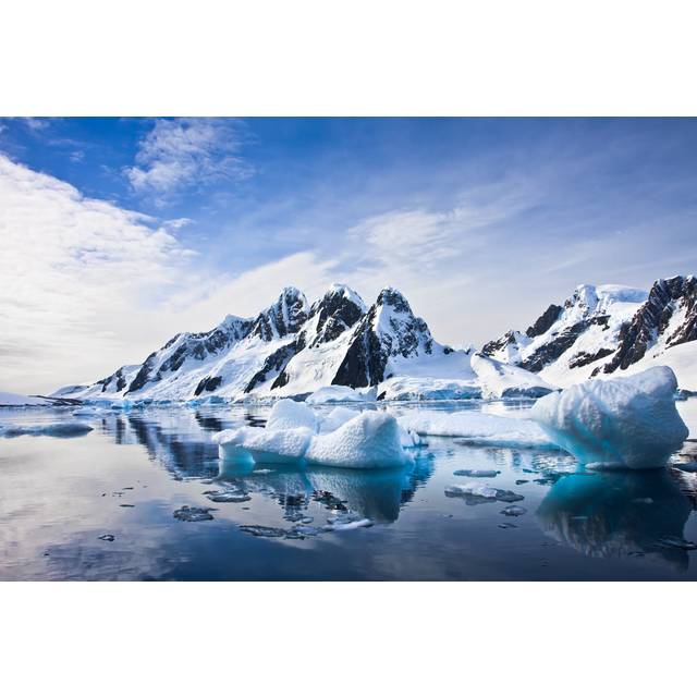Snow-Capped Mountains - Wrapped Canvas Photograph (30cm H x 46cm W x 3.8cm D)