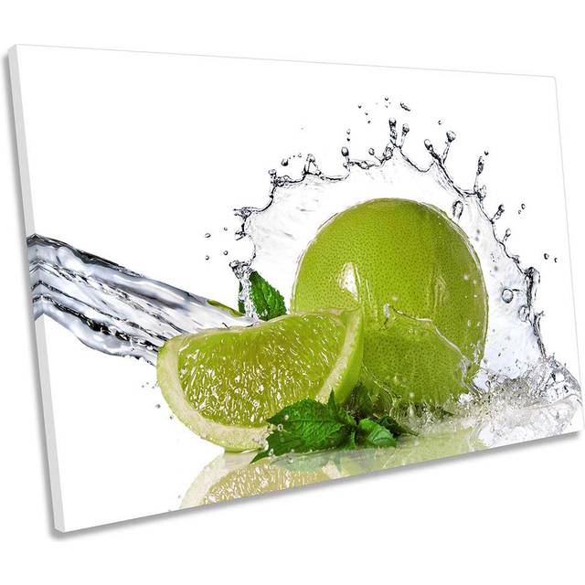 Lime Citrus Fruit Splash Kitchen - Wrapped Canvas Photograph (40.6cm H x 61cm W x 2cm D)