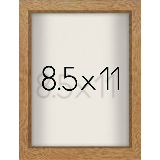 Americanflat 8.5x11 Shadow Box Frame in Dark Oak with Soft Linen Back - Engineered Wood with Polished Glass - Large Shadow Box Frame for Wall and Tabl