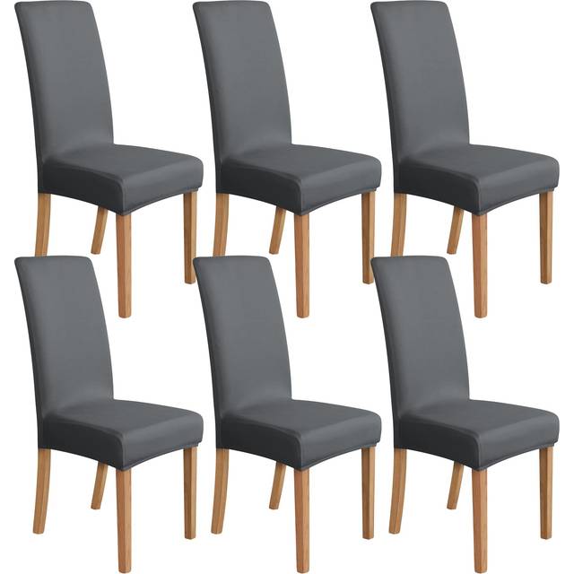 Stretch Dining Chair Slipcover, Set of 4, Dark Grey