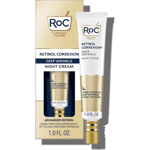 RoC Retinol Correxion Deep Wrinkle Anti-Aging Night Cream  Daily Face Moisturizer with Shea Butter  Glycolic Acid and Squalane  Skin Care Treatme
