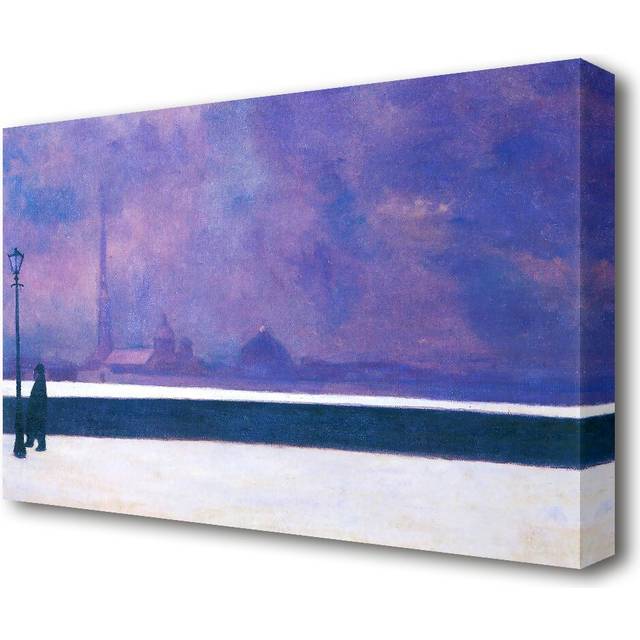 The Night in Light Fog by Felix Vallotton - Painting Print on Canvas (81.3 cm H x 121.9 cm W)