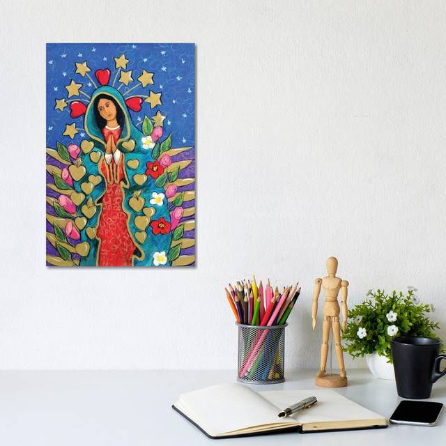 Guadalupe with Stars by Candy Mayer - Wrapped Canvas Art Prints (20.32 cm H x 30.48 cm W)
