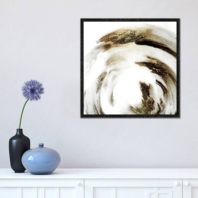 Smeared Circle I by Kimberly Allen - Graphic Art on Canvas - Black Floater Frame (45.72 cm H x 45.72 cm W)