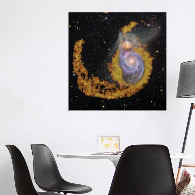 M51, the Whirlpool Galaxy Composite Radio Wave & Visible Light Image by Robert Gendler - Wrapped Canvas Graphic Art (93.98cm H x 93.98cm W x 1.91cm D)