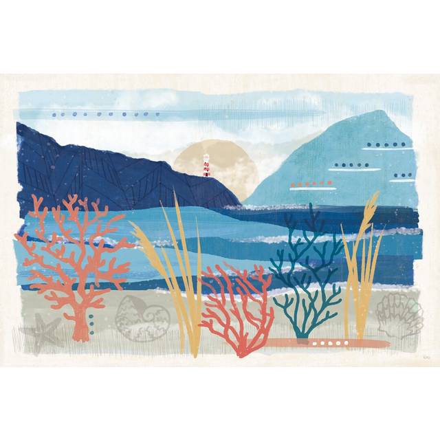 Coastal View I by Veronique Charron - Wrapped Canvas Painting Print (51cm H x 76cm W x 3.8cm D)