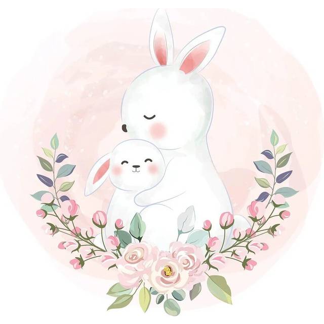 Hares for the Nursery - Wrapped Canvas Graphic Art (30.48cm H x 30.48cm W x 1.91cm D)