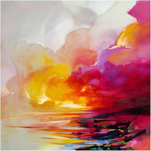 'Magenta Shade' Painting on Wrapped Canvas (93.98 cm H x 93.98 cm W x 3.175 cm D)