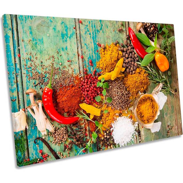 Spices Kitchen Herbs Food Framed - Wrapped Canvas Art Prints (50.8cm H x 76.2cm W x 2cm D)
