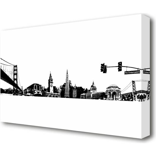 San Fransisco Wonder San Francisco - Drawing Print on Canvas (81.3 cm H x 121.9 cm W)