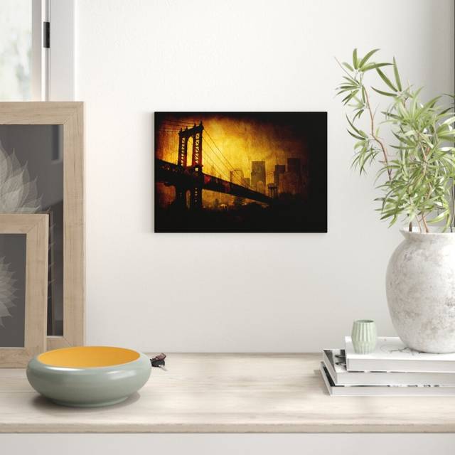 Brooklyn Bridge - Wrapped Canvas Photograph Print (81.3 cm H x 121.9 cm W)