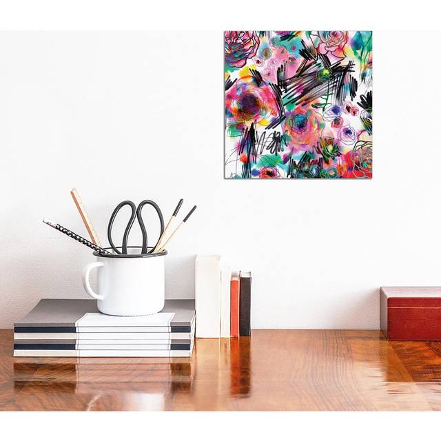 Grafitti Flowers by Ninola Design - Wrapped Canvas Art Prints (30.48 cm H x 30.48 cm W)