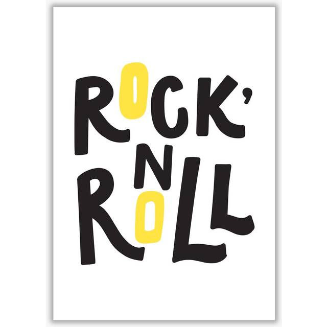 Rock 'N Rol - Typography Print on Paper - No Frame (30 cm H x 21 cm W x 1 cm D)