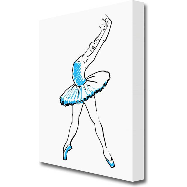 Blue Ballerina 1 Dance - Wrapped Canvas Painting Print (50.8 cm H x 35.6 cm W)