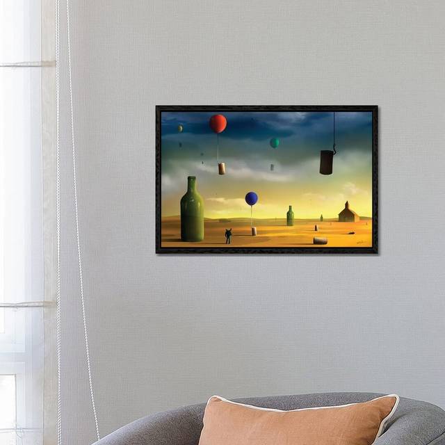 Rolhas (Corks) by Marcel Caram - Graphic Art Print on Canvas - Black Framed (66.04 cm H x 45.72 cm W)