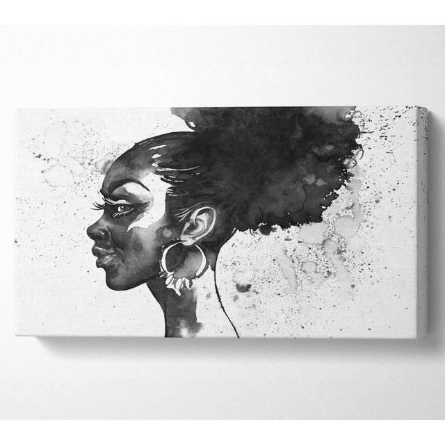 Ink Drawing Face - Wrapped Canvas Art Prints (40.6cm H x 81.3cm W x 1cm D)