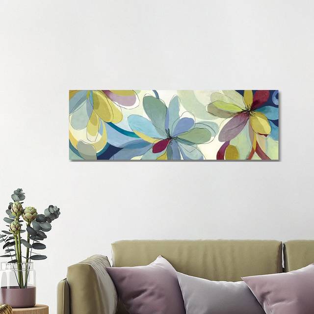 Silk Flowers II by Aimee Wilson - Wrapped Canvas Panoramic Painting (40.64cm H x 121.92cm W x 1.905cm D)