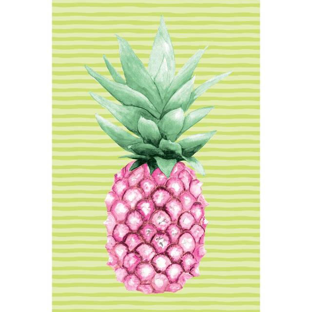 Pink Green Pineapple - Wrapped Canvas Painting (76cm H x 51cm W x 3.8cm D)