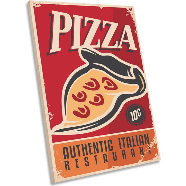 Pizza Italian Kitchen Framed CANVAS WALL ART Picture Print (76.2cm H x 50.8cm W)