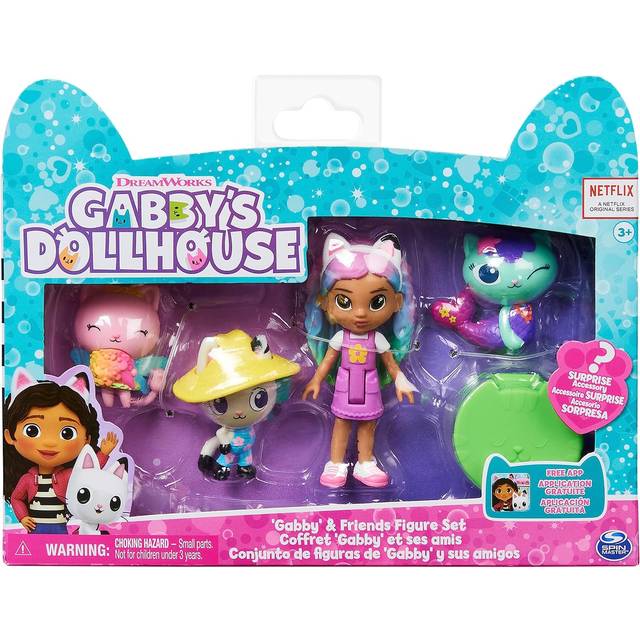 Gabby's Dollhouse 6065350 Friends Set with Rainbow Gabby Doll, Figures and Surprise Accessory Kids Toys for Ages 3 and up