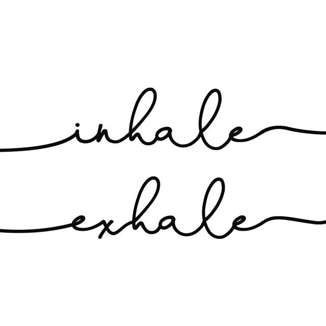 Inhale Exhale Yoga Black And White (51cm H x 51cm W x 3.8cm D)