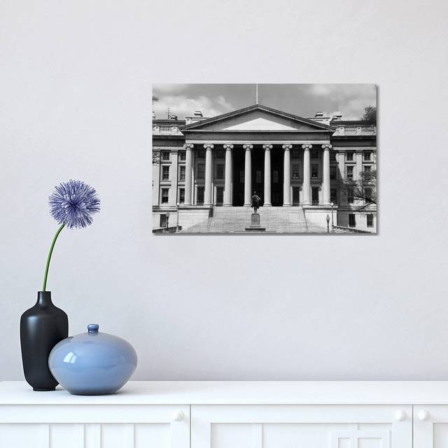 1950s-1960s Front of the Treasury Building Washington DC USA by Vintage Images - Wrapped Canvas Art Prints (30.48 cm H x 45.72 cm W)