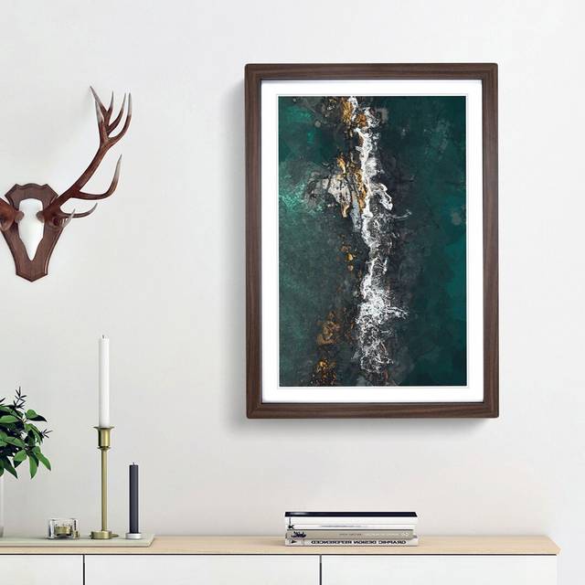 Coast of Hawaii - Picture Frame Graphic Art Print - Walnut Framed (87cm H x 62cm W x 2cm D)