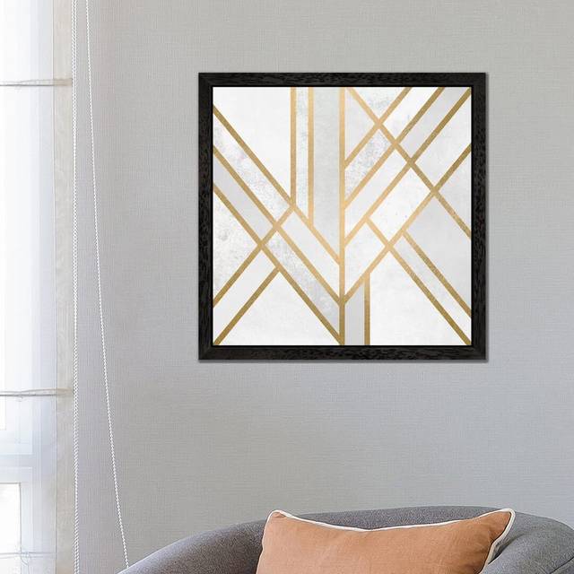 Art Deco Geometry by Elisabeth Fredriksson - Graphic Art Print on Canvas - Black Framed (45.72 cm H x 45.72 cm W)