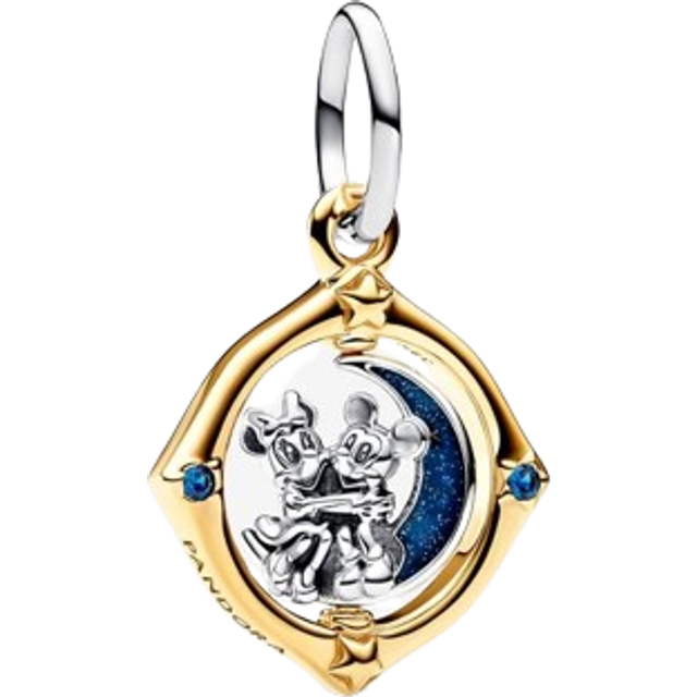 Pandora Charms Disney Mickey Mouse & Minnie Mouse Two-Tone Rotating Moon Pendant Charm 762955C01