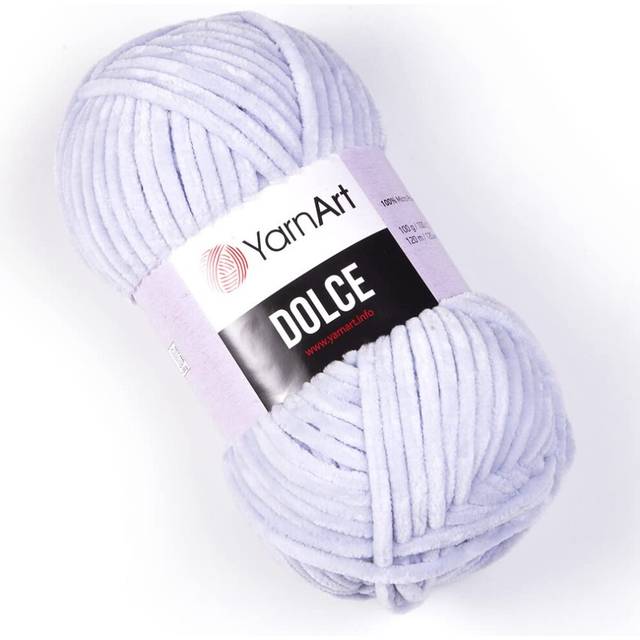 Yarn Art Dolce Yarn 100% MicroPolyester Velvet Blanket Amigurumi Super Bulky :6 Baby Chenille Yarn 1 Skein  776-ICE Blue