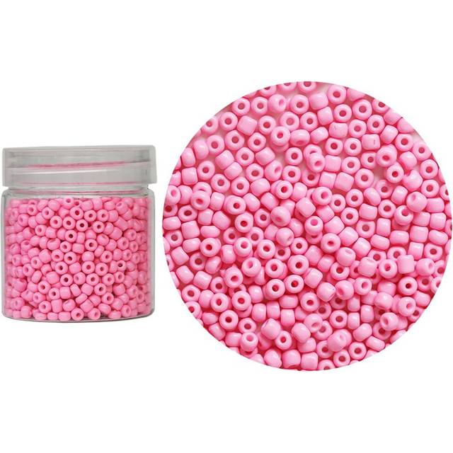 Bala&Fillic Opaque Pink Color 4mm Glass Seed Beads About 1400pcs in Box 6/0 Glass Craft Seed Beads for Jewelry Making (Pink  4mm)