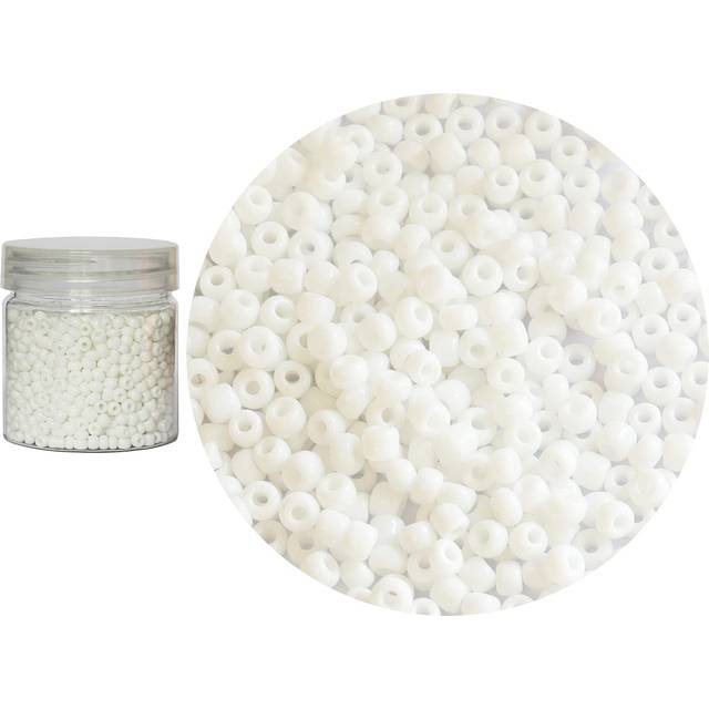 Bala&Fillic Opaque White Color 4mm Seed Beads About 1400pcs in Box 6/0 Glass Craft Seed Beads for Jewelry Making, Hole 1.2mm (White)