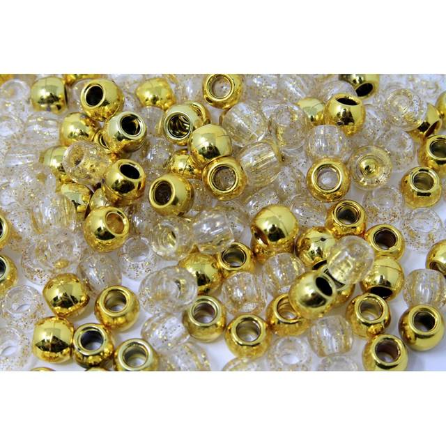 KOKO 180PC 10x12 mm Premium Wholesale Glitter Pony Beads  Multi-Colored Bracelet Cool Beads for Hair Braids  Kids Crafts  Plastic Braids Girls  GLITTE