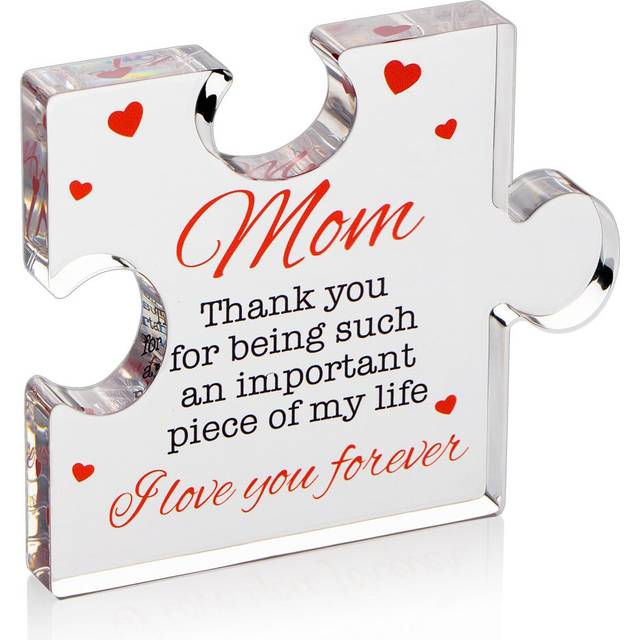 Birthday Gifts for Mom - Engraved Acrylic Block Puzzle Mom Present 4.1 x 3.5 inch - Cool Mom Presents from Daughter  Son  Dad - Heartwarming Mom Birth
