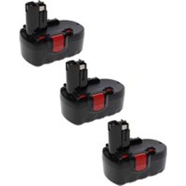 Extensilo - 3x Replacement Battery compatible with Bosch psb 18 ve 2, psr 18 VE-2 Electric Work Tool (3300 mAh, NiMH, 18 v)